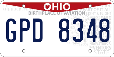 OH license plate GPD8348