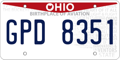 OH license plate GPD8351