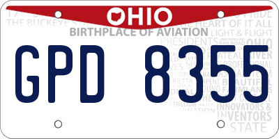 OH license plate GPD8355