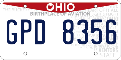 OH license plate GPD8356