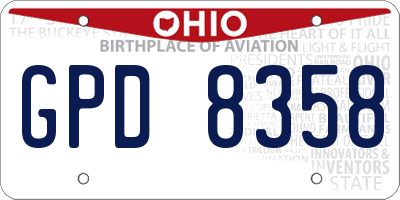 OH license plate GPD8358