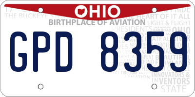 OH license plate GPD8359
