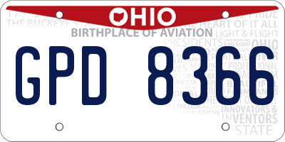 OH license plate GPD8366