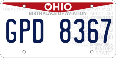 OH license plate GPD8367