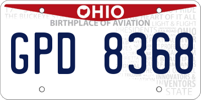 OH license plate GPD8368