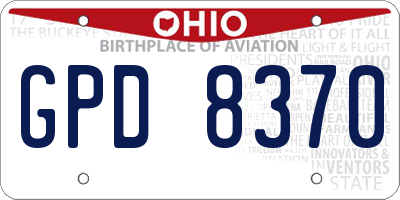 OH license plate GPD8370