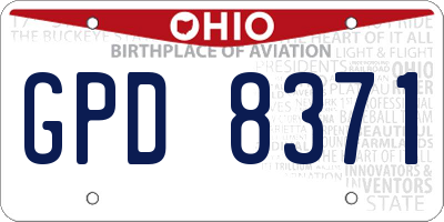 OH license plate GPD8371