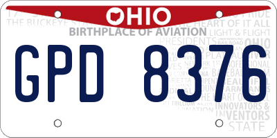 OH license plate GPD8376