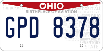 OH license plate GPD8378