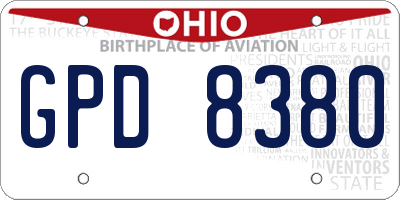 OH license plate GPD8380