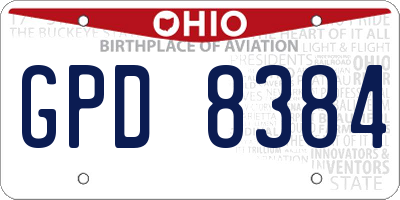 OH license plate GPD8384