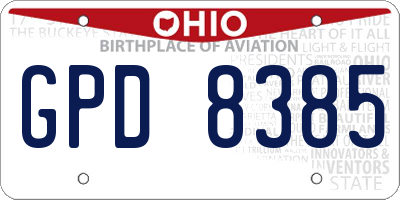 OH license plate GPD8385