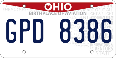 OH license plate GPD8386