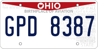 OH license plate GPD8387