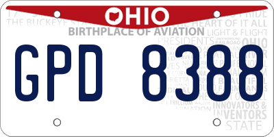 OH license plate GPD8388