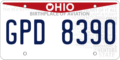 OH license plate GPD8390