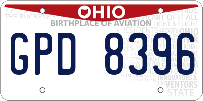 OH license plate GPD8396