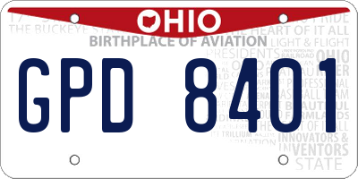 OH license plate GPD8401