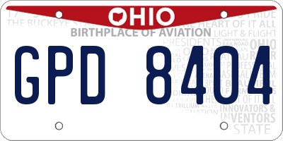 OH license plate GPD8404