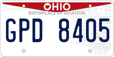 OH license plate GPD8405