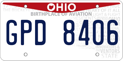 OH license plate GPD8406