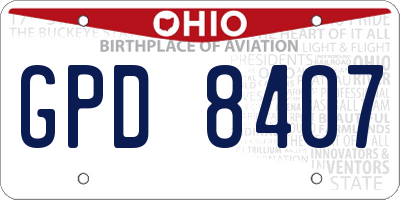 OH license plate GPD8407