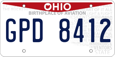 OH license plate GPD8412