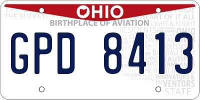 OH license plate GPD8413