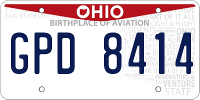 OH license plate GPD8414