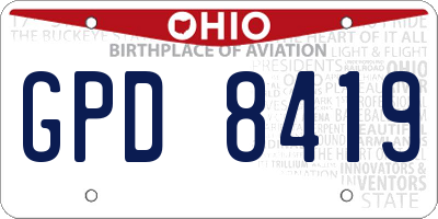 OH license plate GPD8419