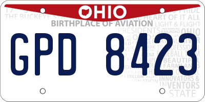 OH license plate GPD8423