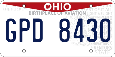OH license plate GPD8430