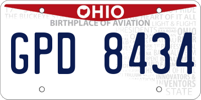 OH license plate GPD8434