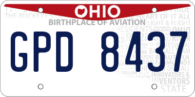 OH license plate GPD8437