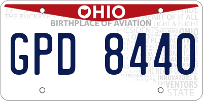 OH license plate GPD8440