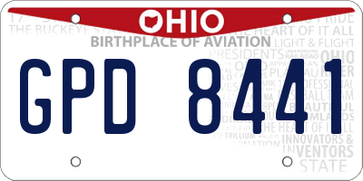 OH license plate GPD8441