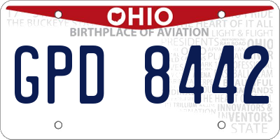 OH license plate GPD8442