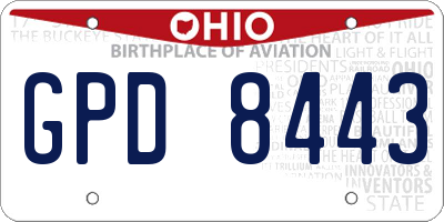 OH license plate GPD8443