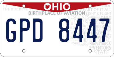 OH license plate GPD8447