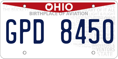OH license plate GPD8450