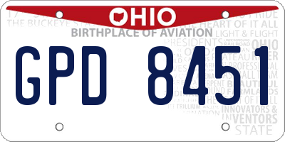 OH license plate GPD8451