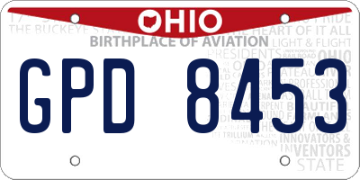 OH license plate GPD8453