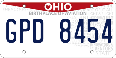 OH license plate GPD8454