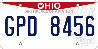 OH license plate GPD8456