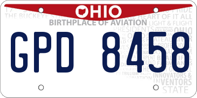 OH license plate GPD8458