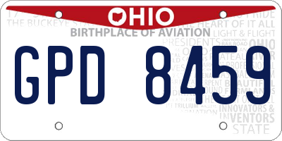OH license plate GPD8459