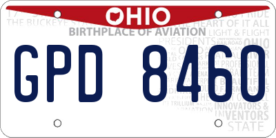OH license plate GPD8460