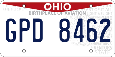 OH license plate GPD8462