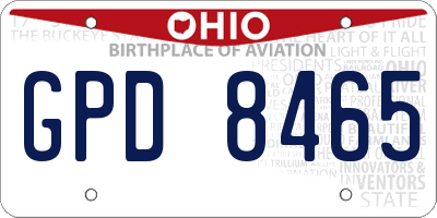 OH license plate GPD8465