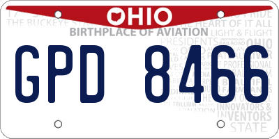 OH license plate GPD8466